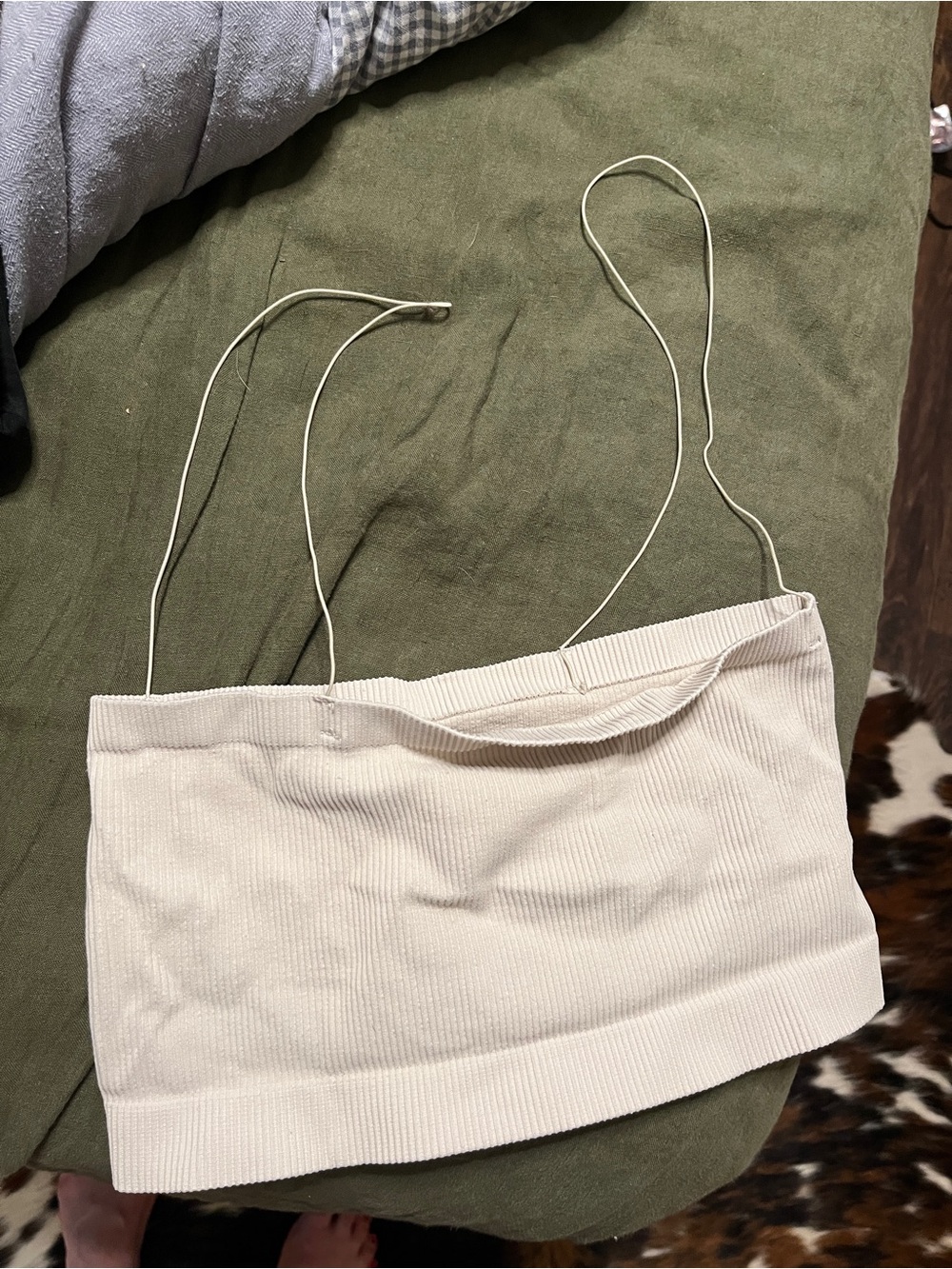 Urban Outfitters Cream Ribbed Spaghetti Strap Camisole